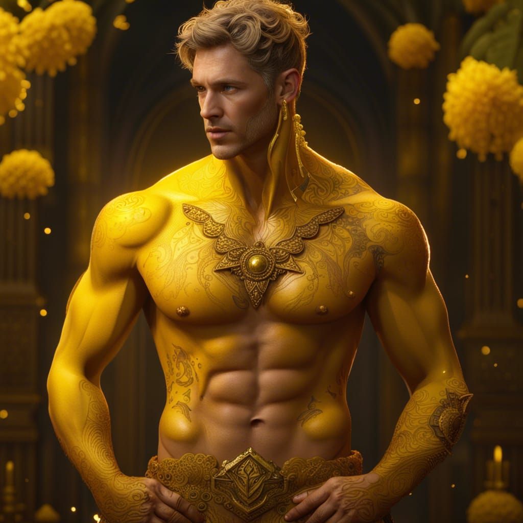 Personified Yellow: A Handsome Man in Digital Art