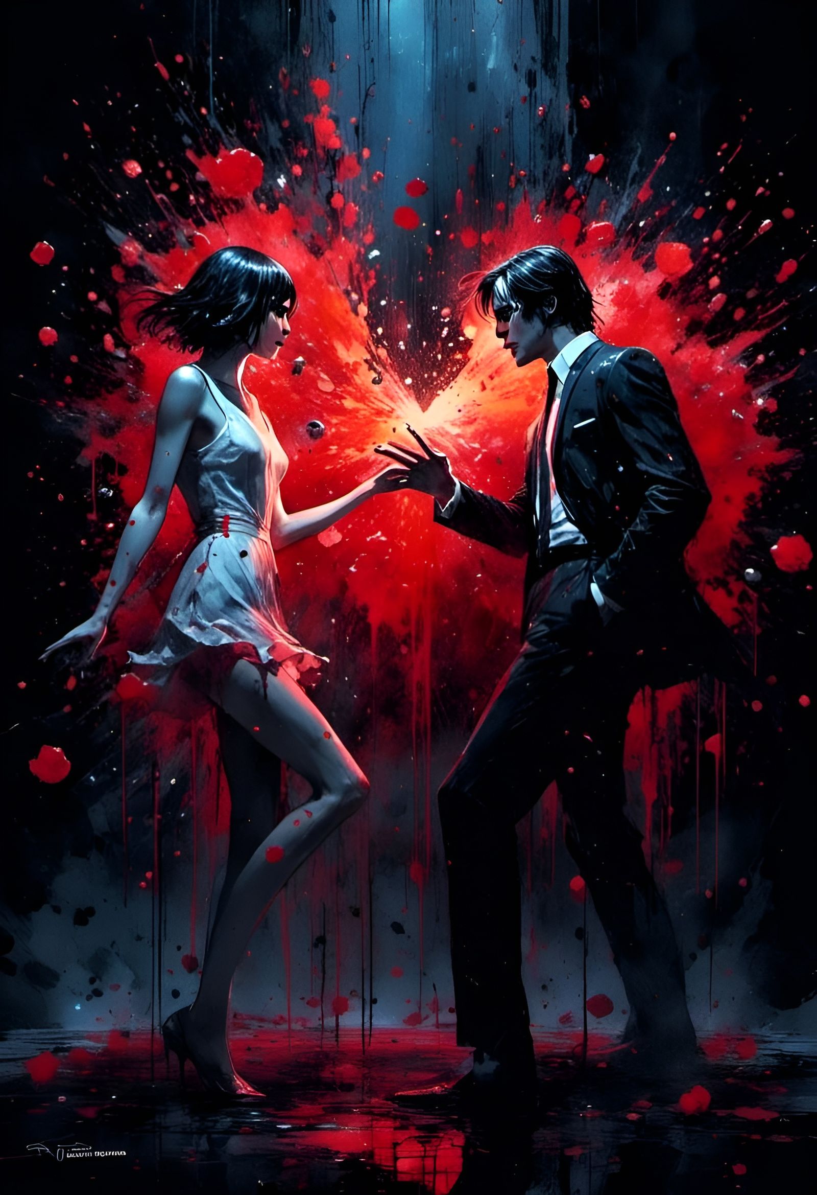 Ink Splatter Portal: Lovers Dance in the Dark