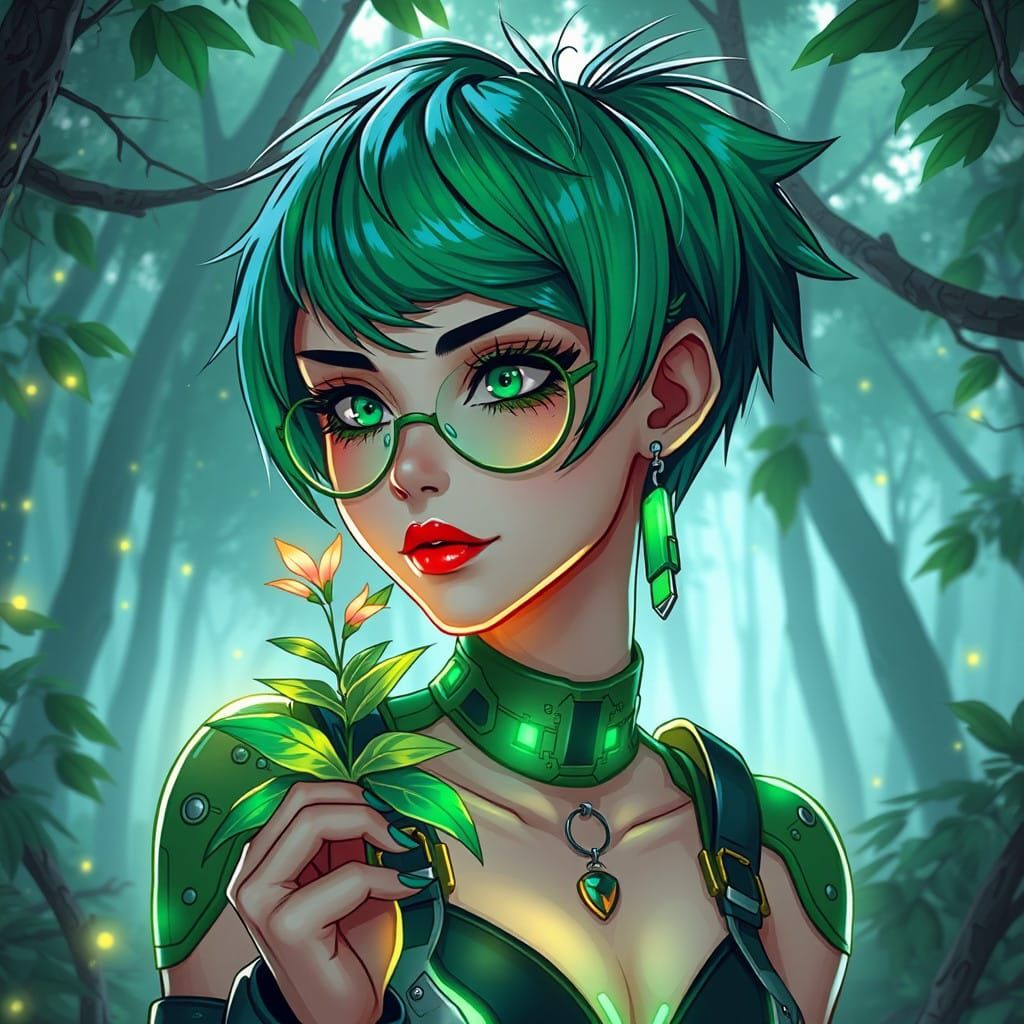 Cyberpunk Goddess of the Earth in Balance