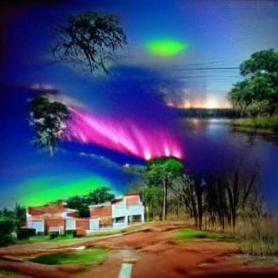 Vibrant Sunset Over a Tranquil Landscape