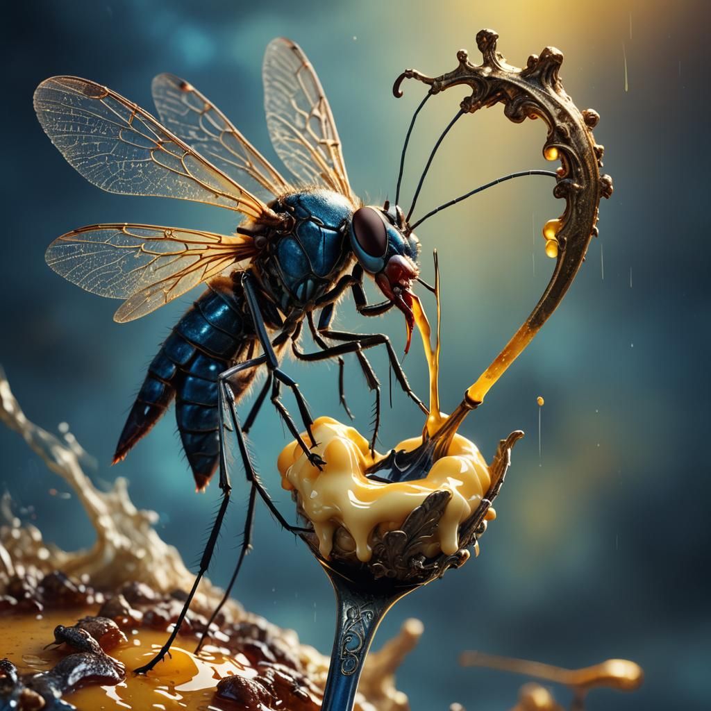 vampire mosquito sucking on mayonnaise