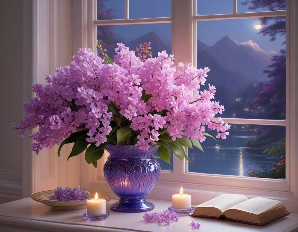 Whimsical Candlelit Dreamscape in Ethereal Colors