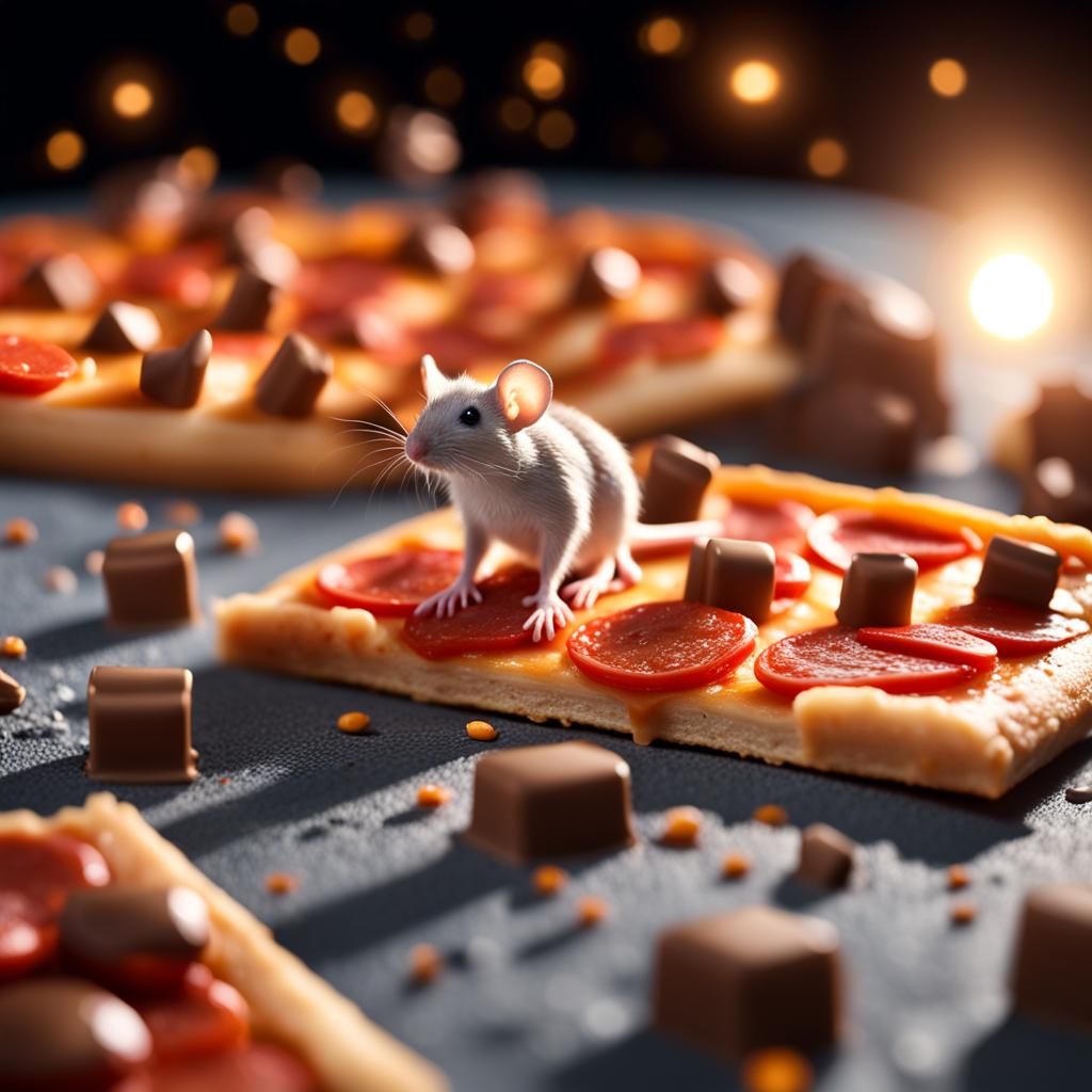 Mice Feast on Moon Pizza: Macro Photography