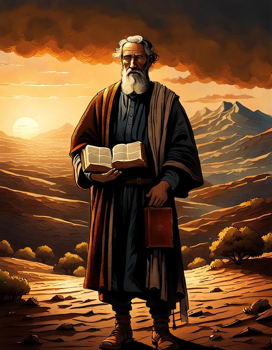 Biblical Figure in Golden Light, Old Masters Style