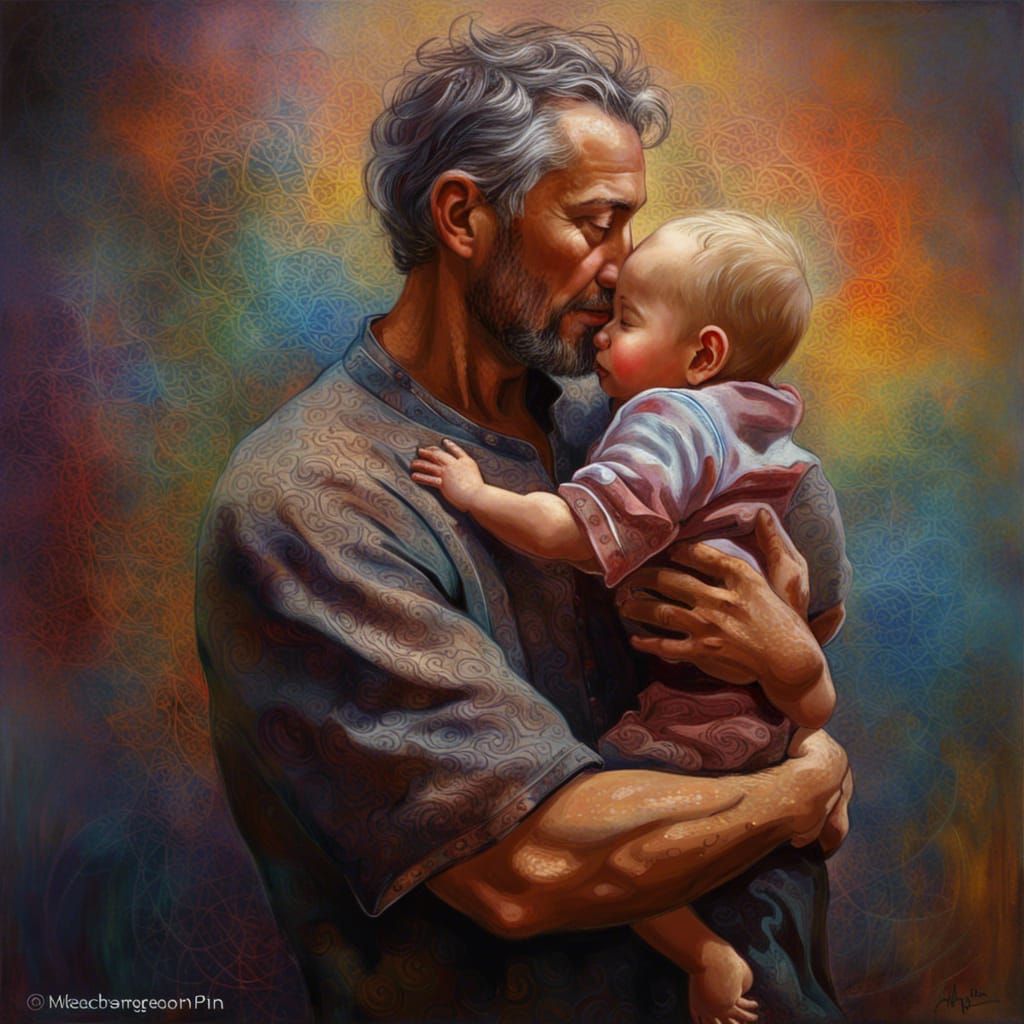 Father and Toddler in Harmonious Embrace