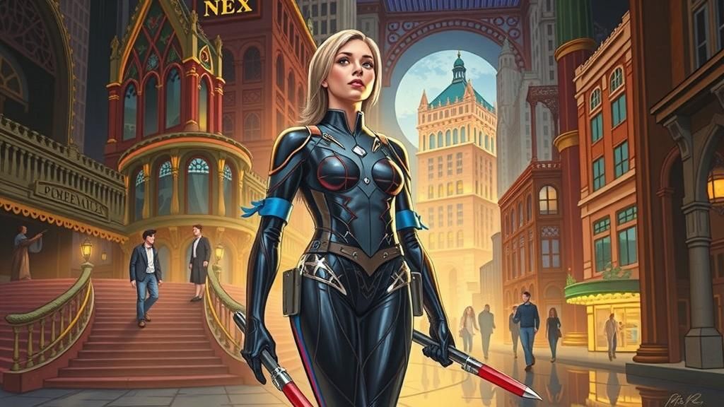 Cosmopolis Explorers: Comic Book Art Nouveau Scene