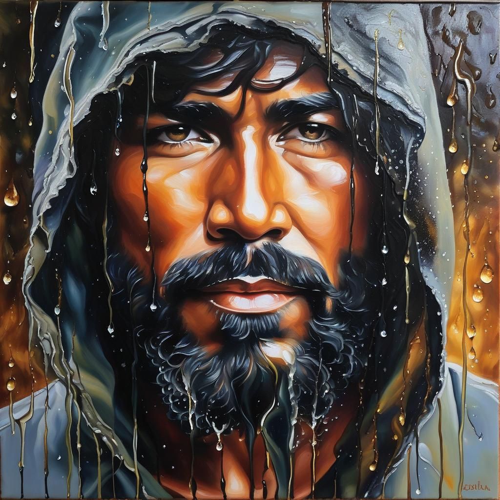 Abstract Wet-on-Wet Oil Painting, Masculine