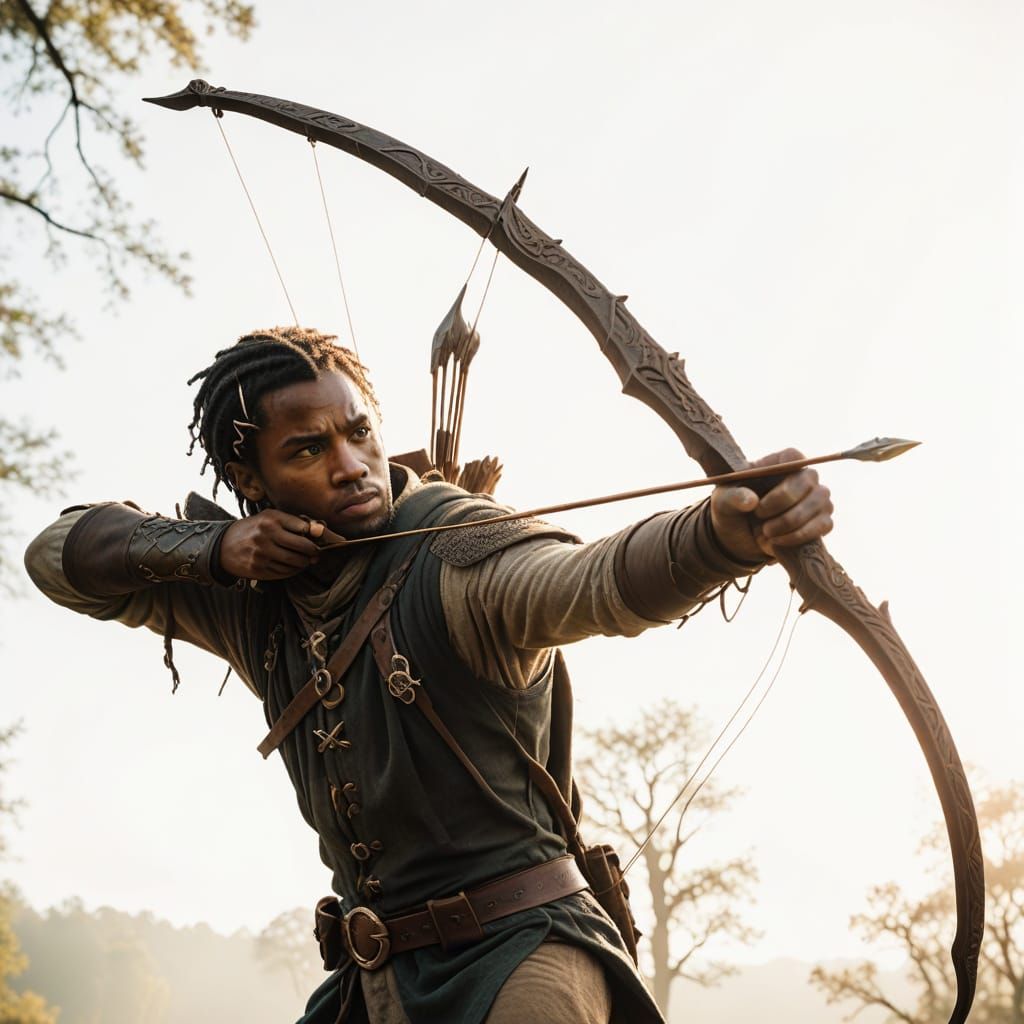 Epic Fantasy Archer in a Golden Woodland