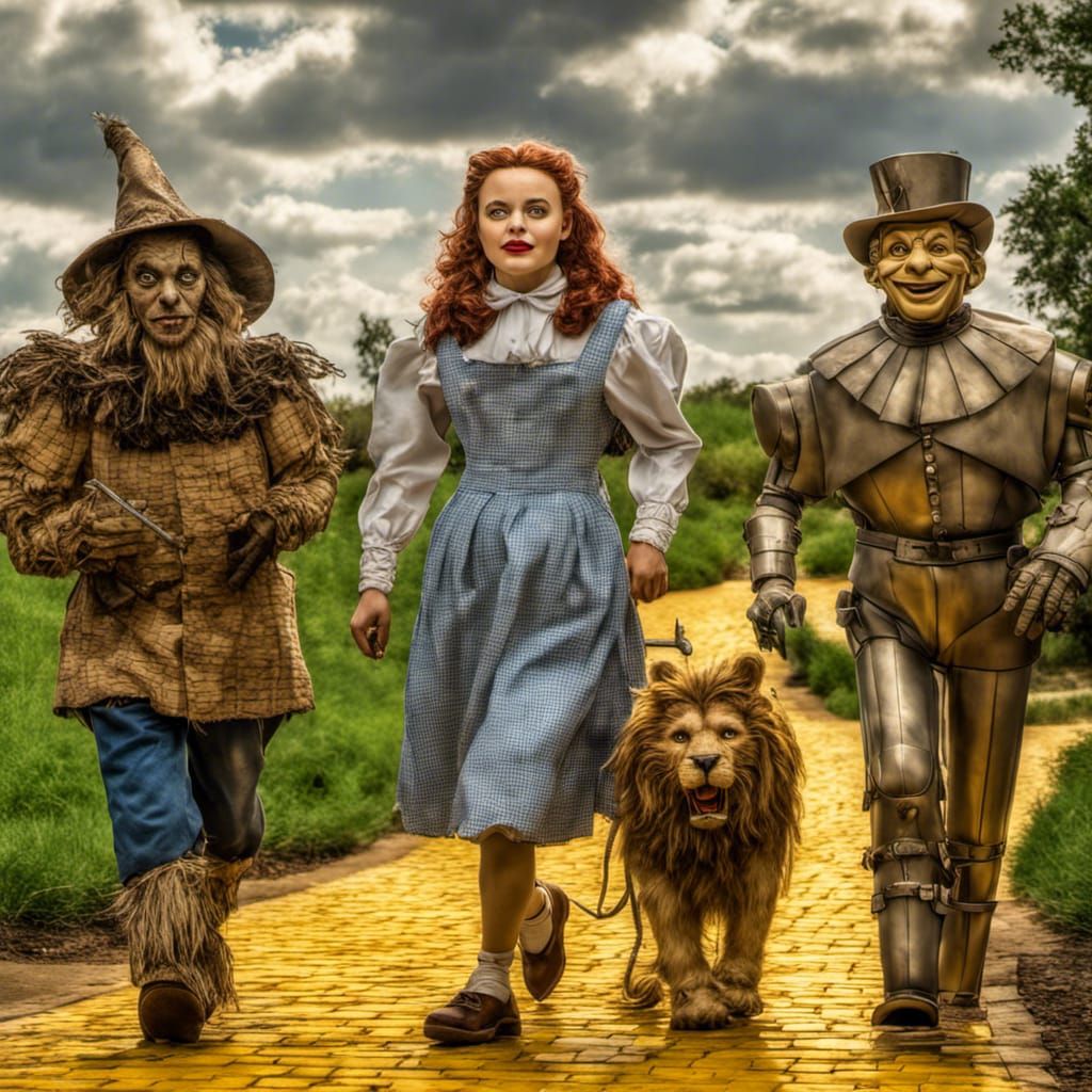 Wizard of Oz Crew on Yellow Brick Road
