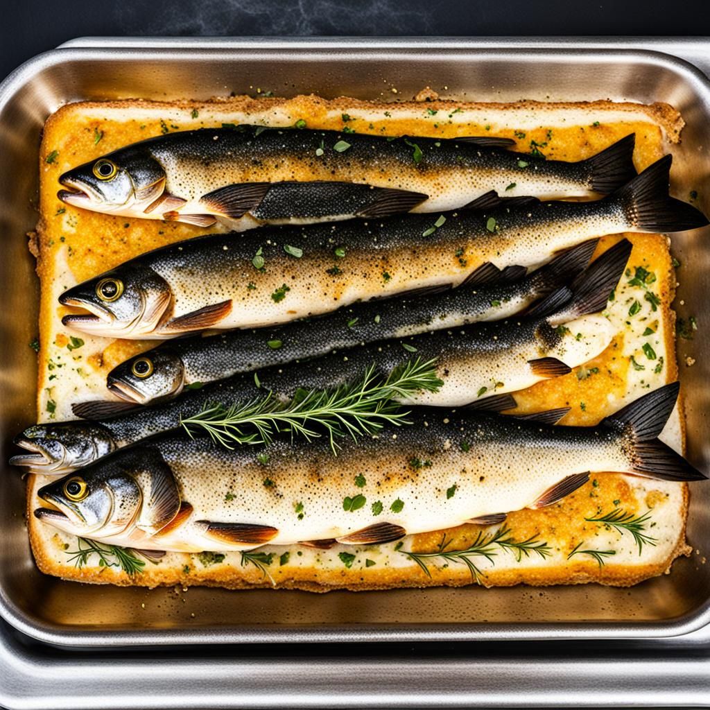 AI Generated Image of Trout from the Oven