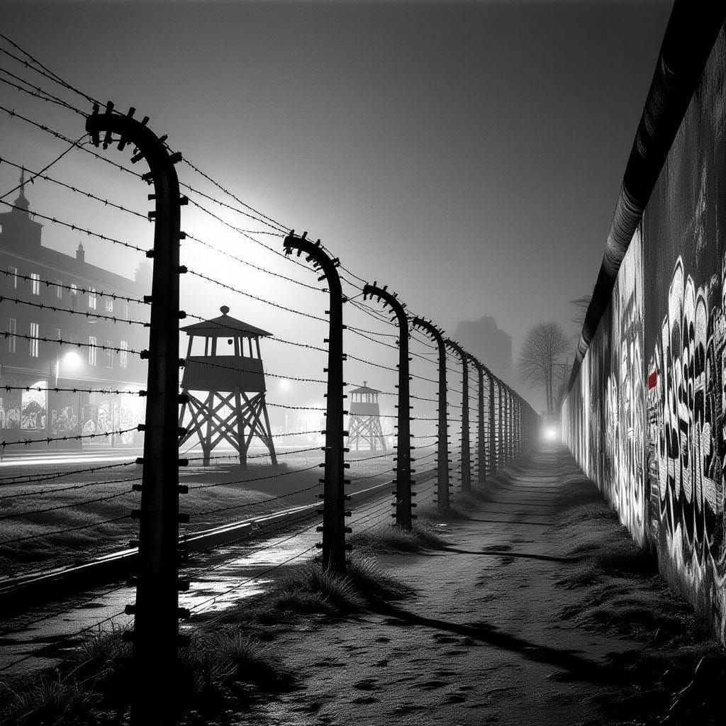 Berlin Wall 1960s: Stark B&W Photo