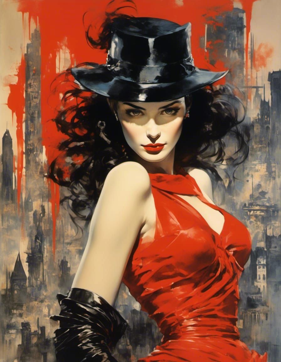 Pulp Detective: Femme Fatale Book Cover in 1940s Style