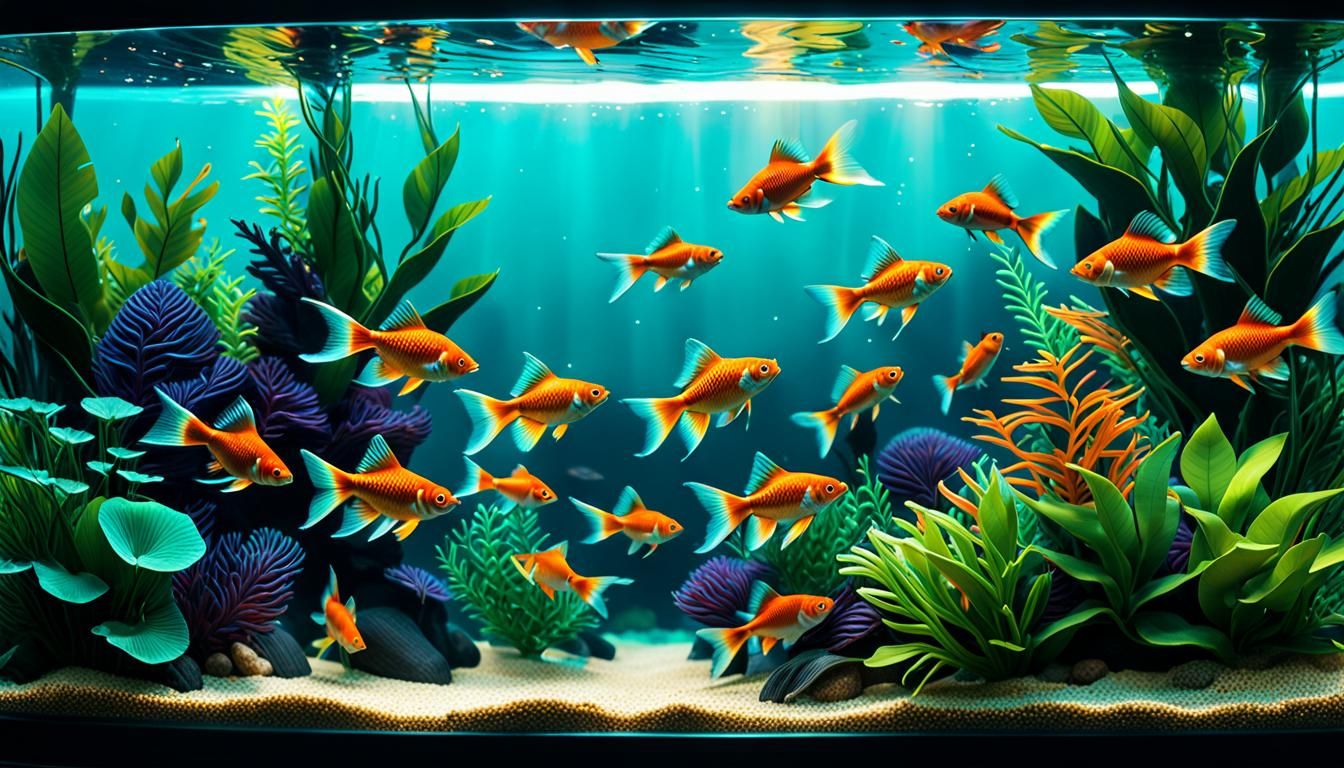 Vibrant Platy Fish in Comic Book Style Aquarium