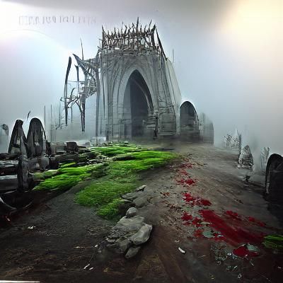 Eerie Undead Bride in Gothic Matte Painting
