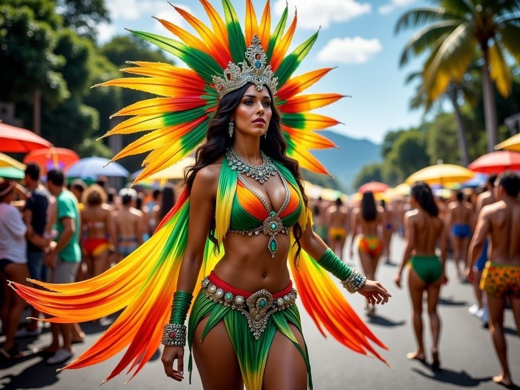 Vibrant Carnival Parade in Rio De Janeiro