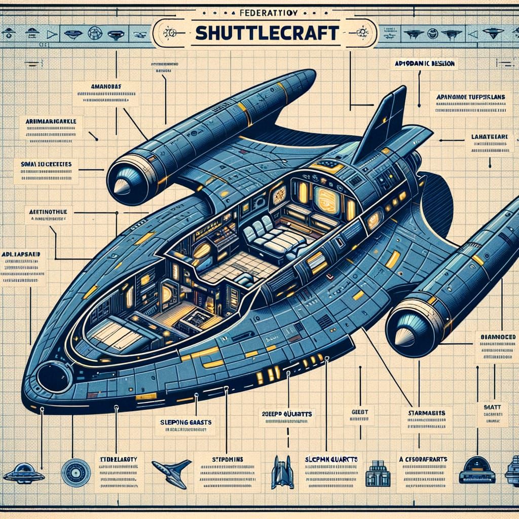 Federation Shuttlecraft Cutaway Infographic Chart