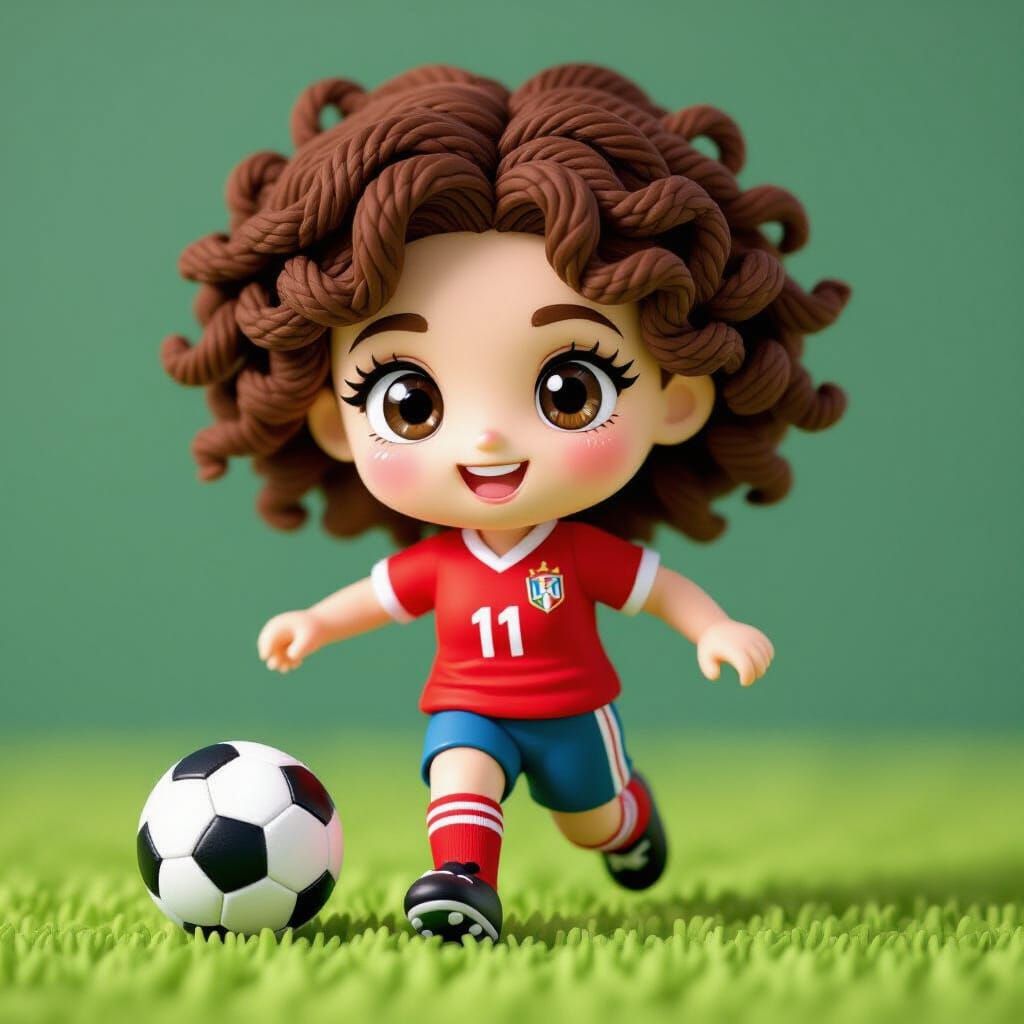 Cute Yarn Art: Soccer Player Cooky in 3D