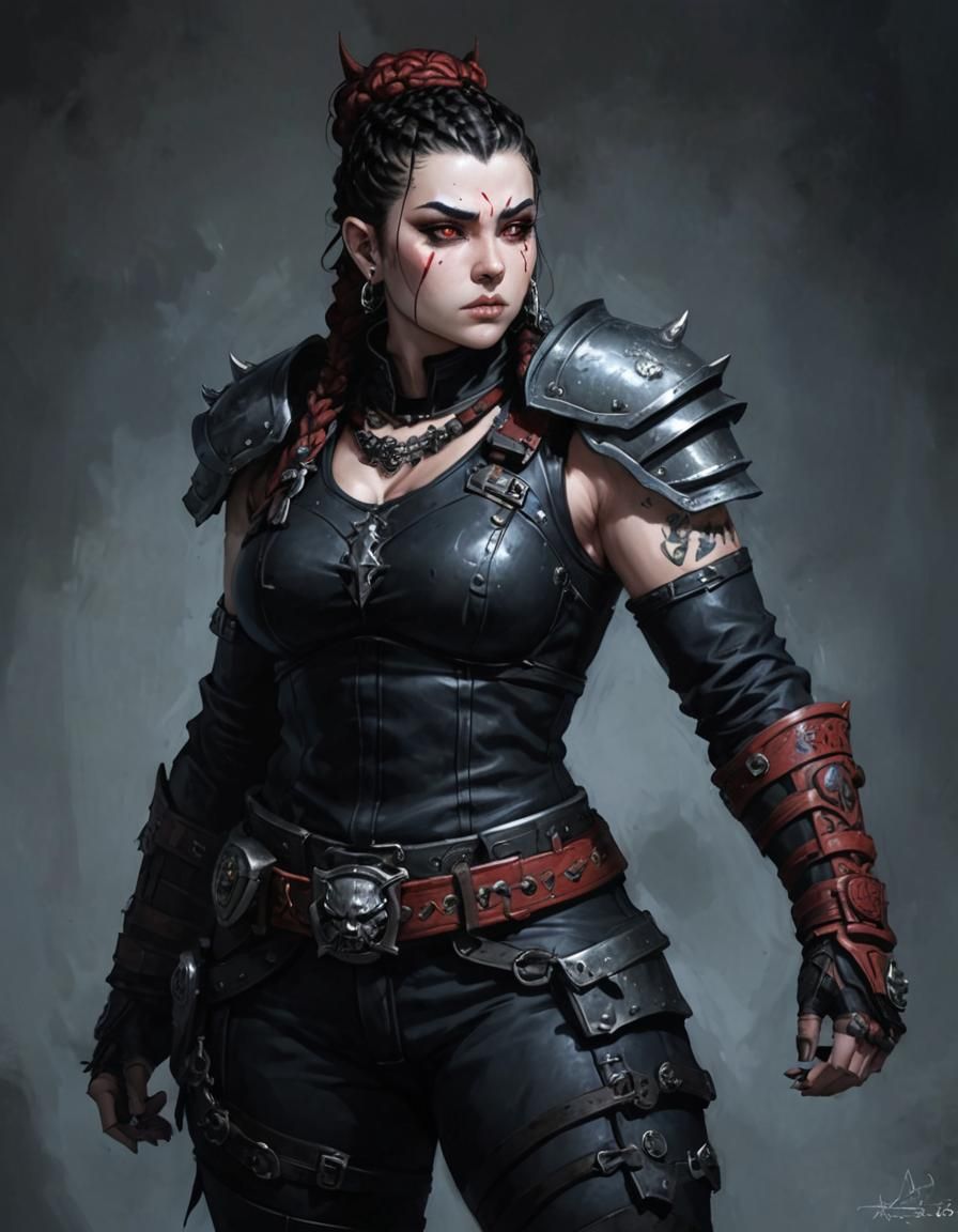 Stern Dwarf Demonhunter in Anime Style