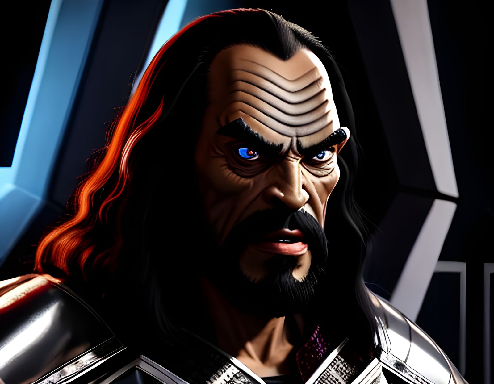 Detailed Klingon Officer Portrait from Star Trek