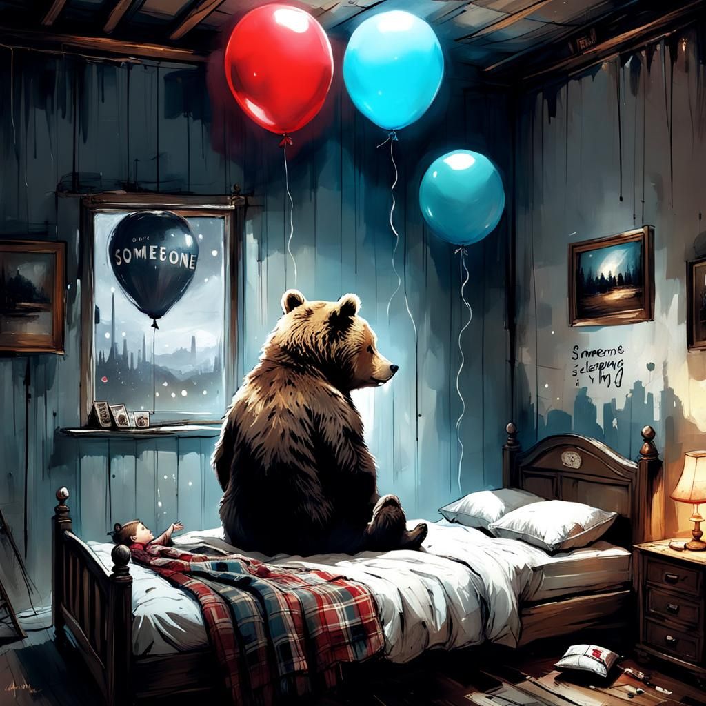 Cute Bear Finds Someone Sleeping in His Bed