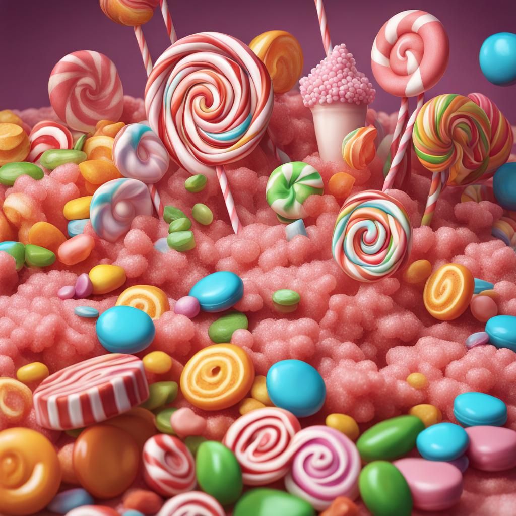 Sad Scene in Whimsical Candy Art Style