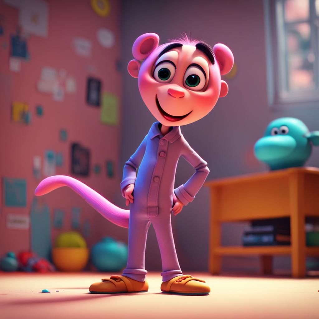 Stylized Mouse Character in 3D Digital Art