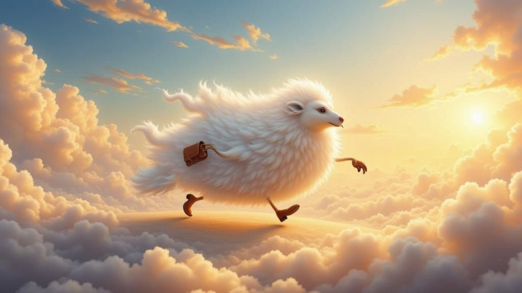 Whimsical Cloud Rushes to Work Wearing Shoes