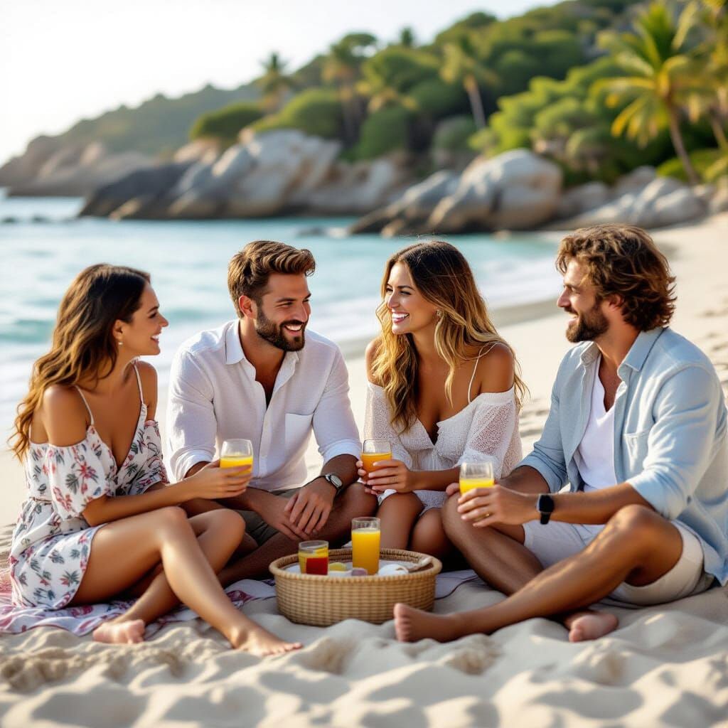 Beach Photo of Loved Ones Enjoying the Scenery