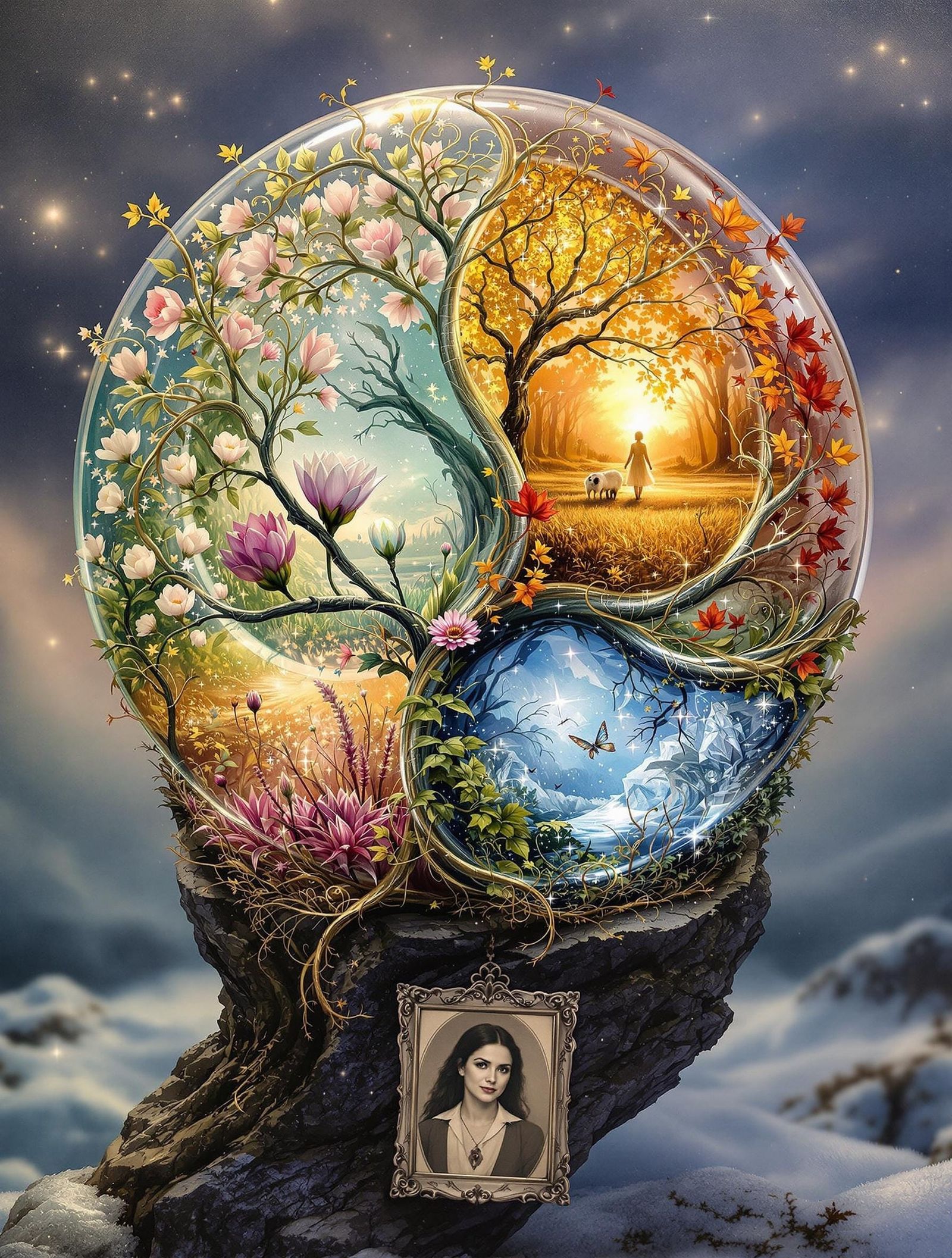 Seasonal Orbs in Holographic Acrylic