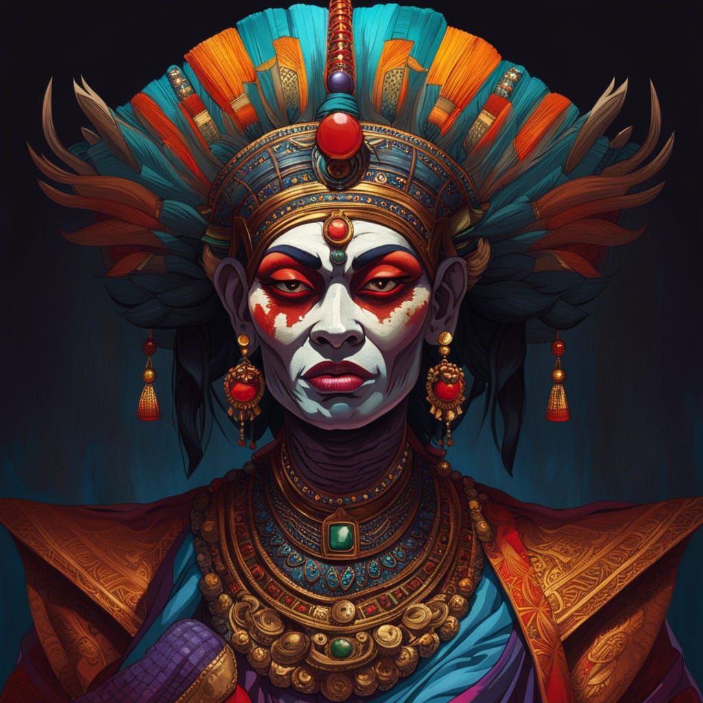 Egyptian Ghoul Mother in Vivid Colors