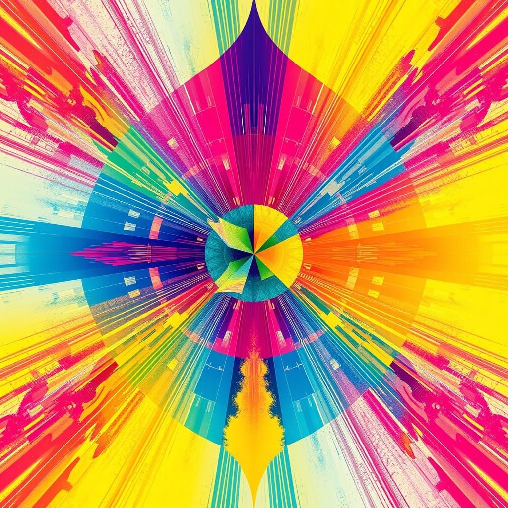 Geometric Abstract Art in Bauhaus Style