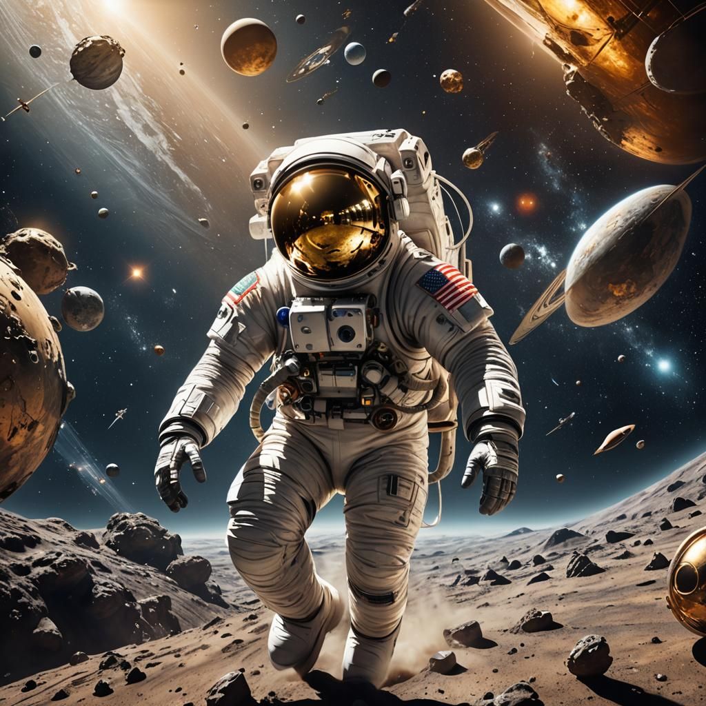 Astronaut Steps into Space: Hyperrealistic Digital Art