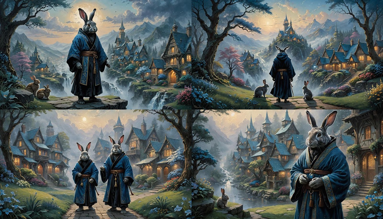 Harengon Monk in Ethereal Fantasy Style