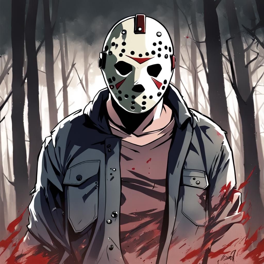 Jason Voorhees in Anime Key Visual Style