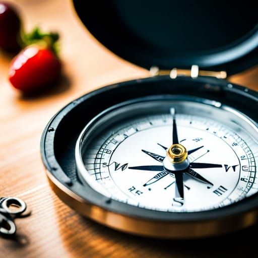 Compass on Kitchen Table During Breakfast