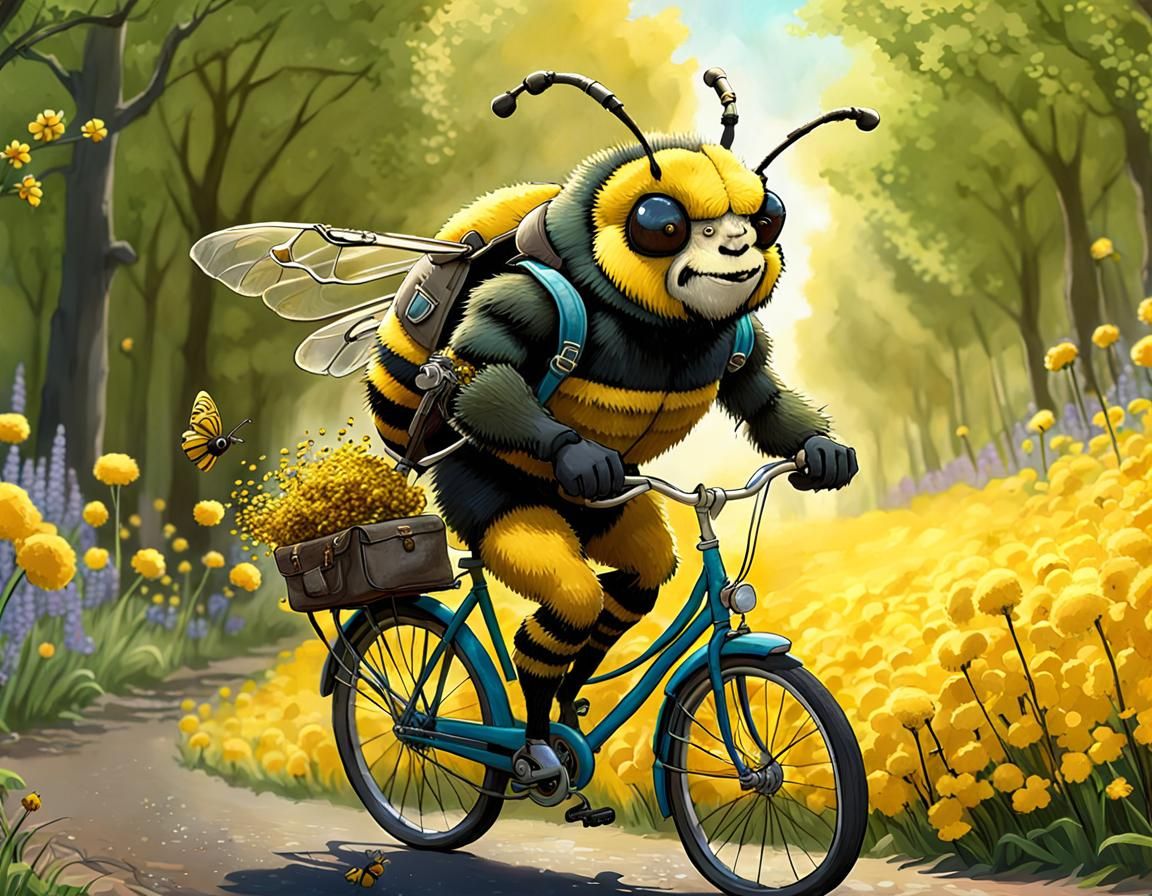 Bumblebee Pollen Delivery Service in Whimsical Style