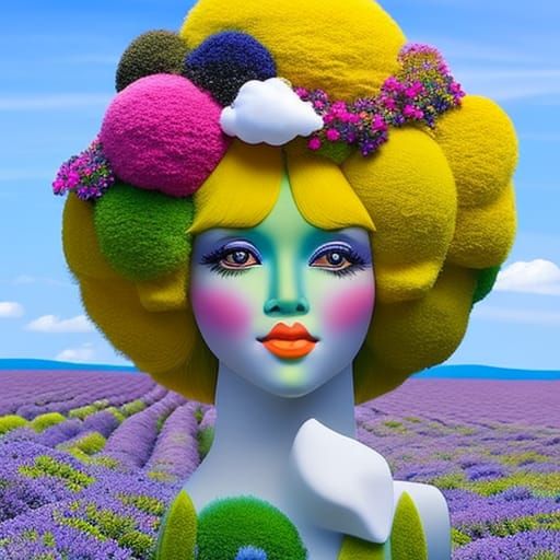 Surreal Anthropomorphic Landmark Portrait with Flowers