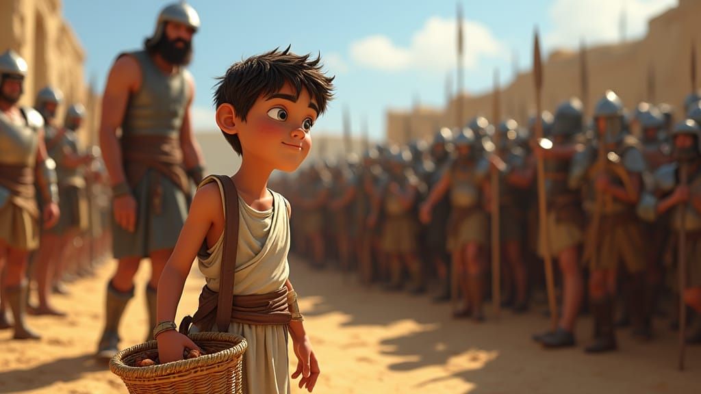 Young Israelite Warrior Gazing Out at the Valley