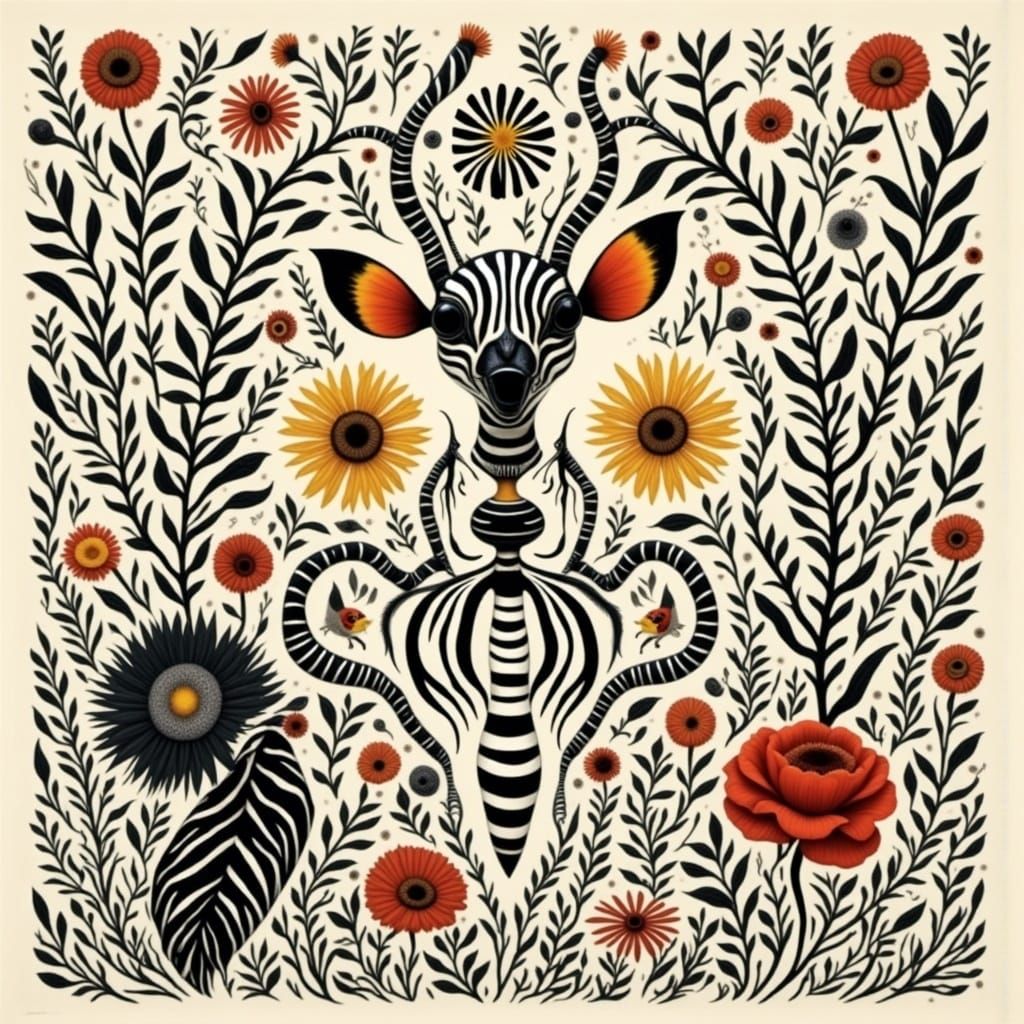 Zebra Cityscape in Vibrant Color