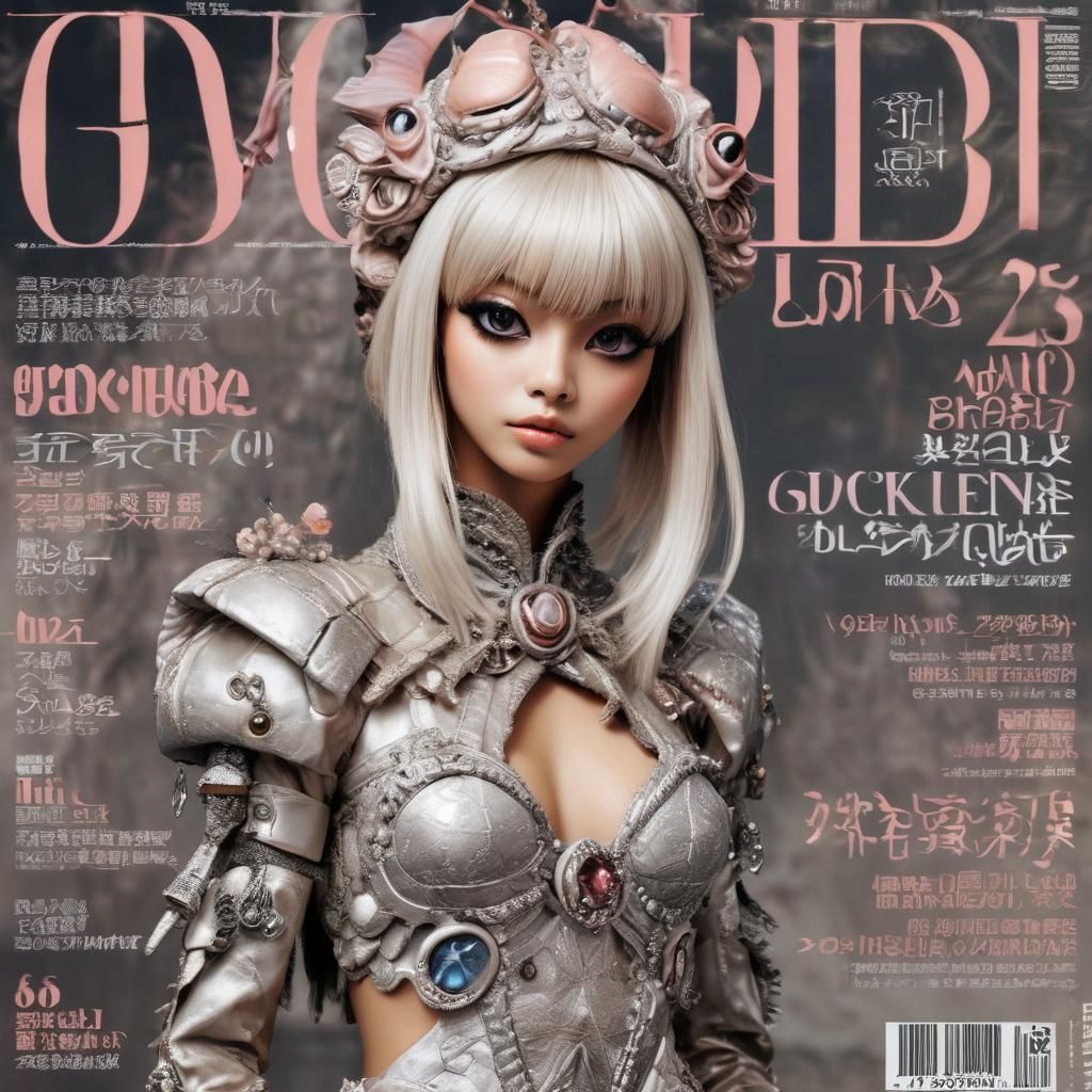 Duck Alien Fashion Magazine Cover in Gyaru Style