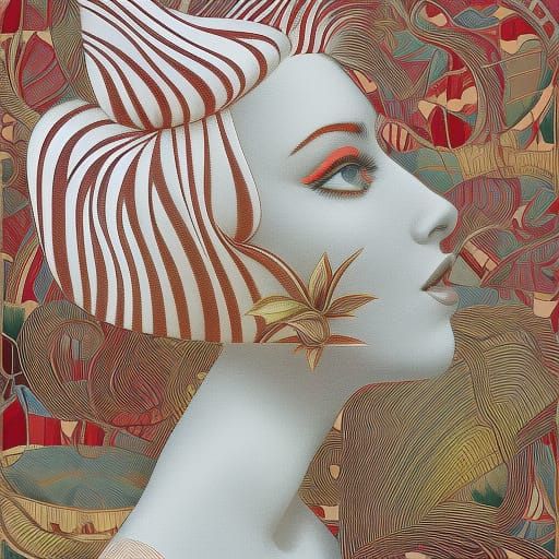 Blonde Hair in Renaissance-Inspired Surrealist Style