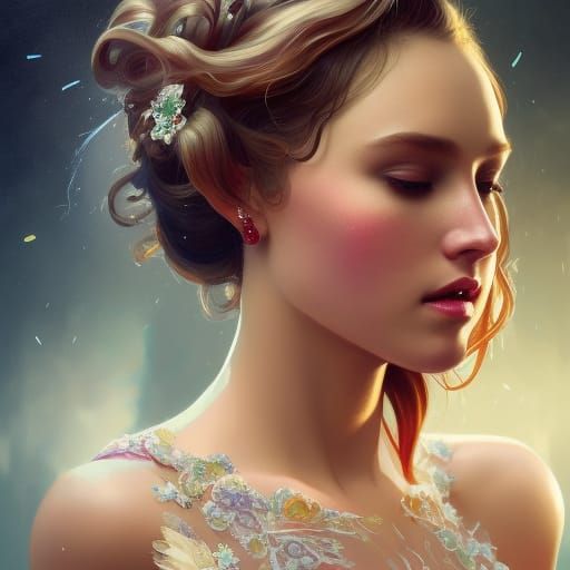Girl in Prom Dress: Hyperdetailed Concept Art