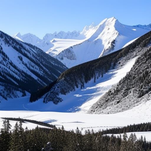 Snow Leopard Hunt in Snowy Mountain Valley