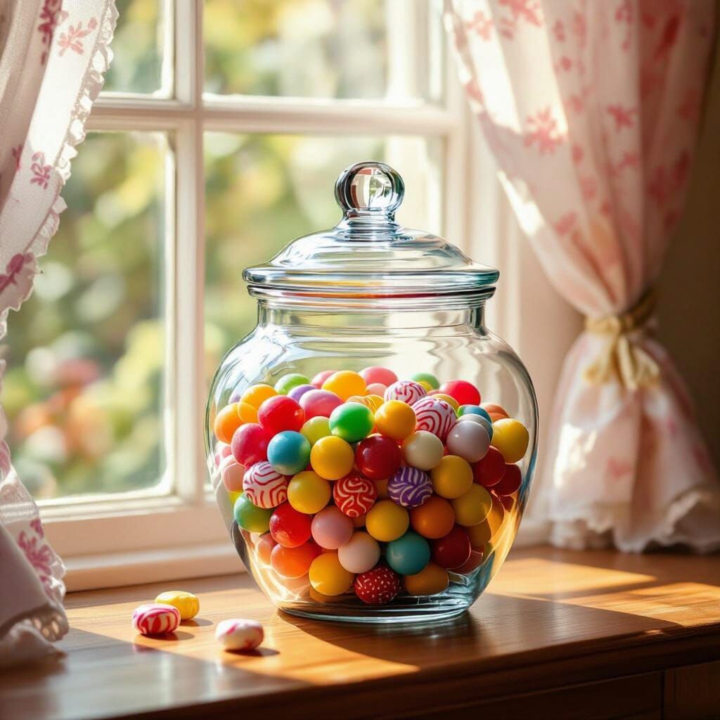 Candy Jar Still Life in Whimsical Style