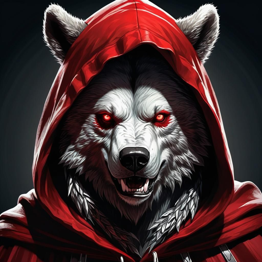 Little Red Riding Hood as Werebear in Eerie Forest