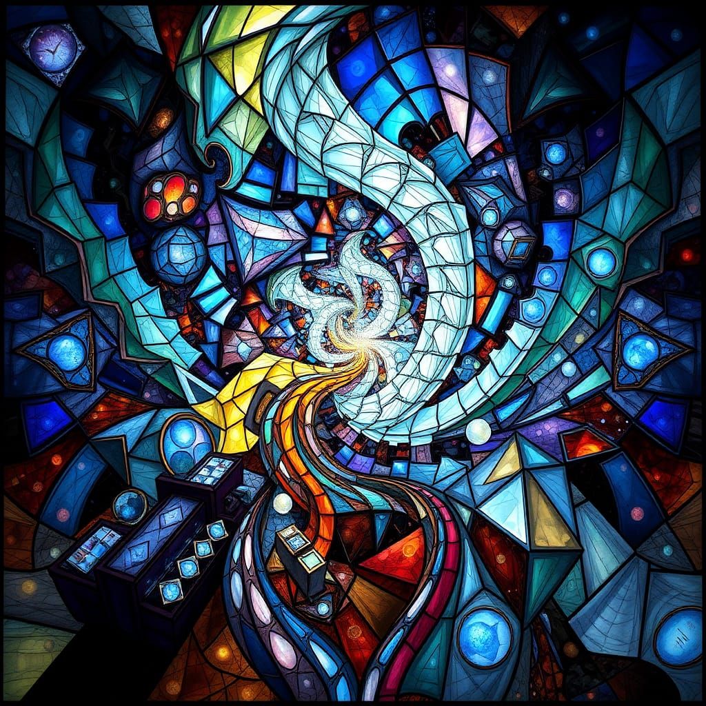 Maelstrom Fractal in Stained Glass Style