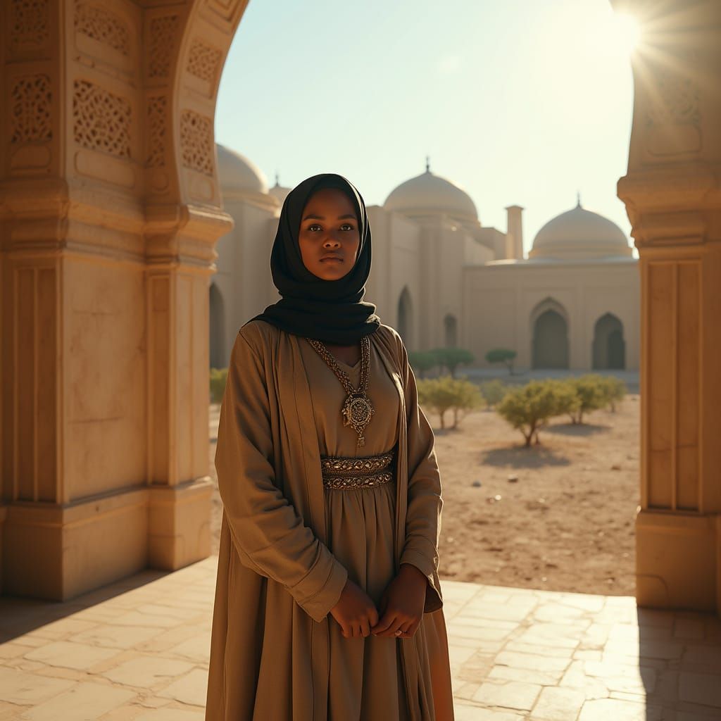 African American Woman in Religious Attire at Shrine