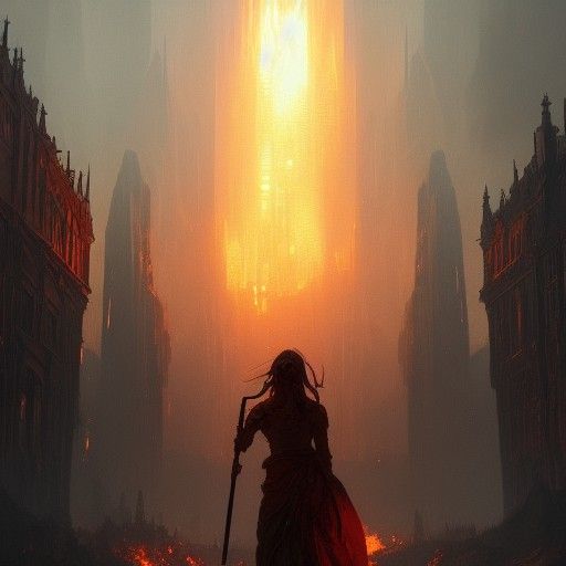 Dynamic Fire in Dark Fantasy Style