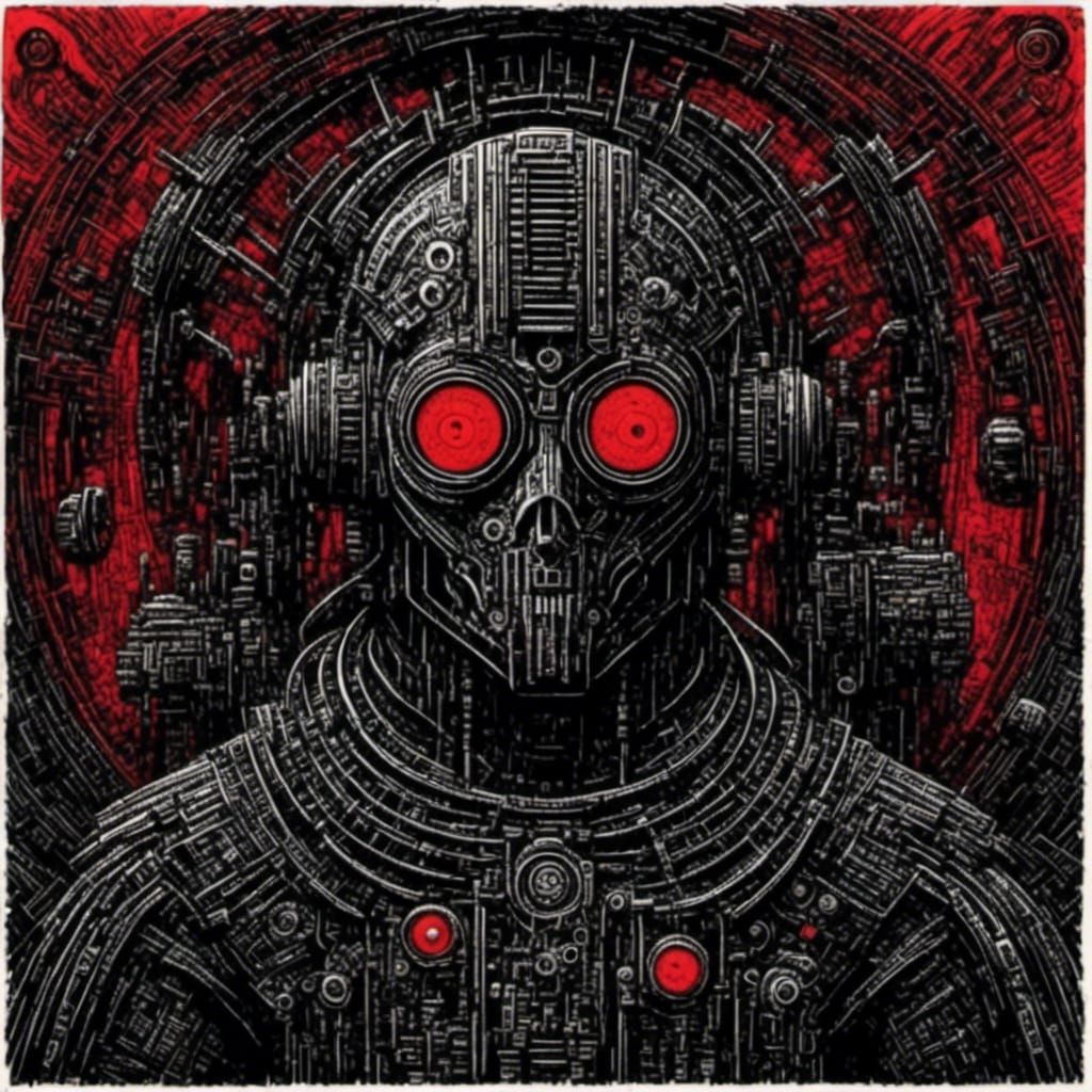 Chaotic Fusion: Medieval Robots in Punk Style