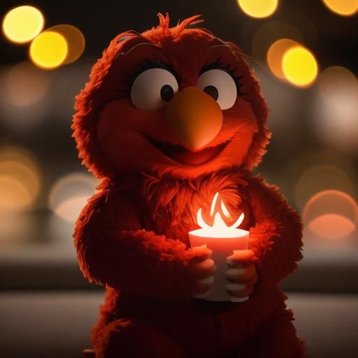 Elmo Praying to Flame Gods: Professional Photography